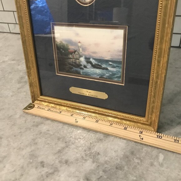 Vintage Thomas Kinkade Hope Lighthouse Accent Print Framed Matted COA Art 2000 - Picture 13 of 13